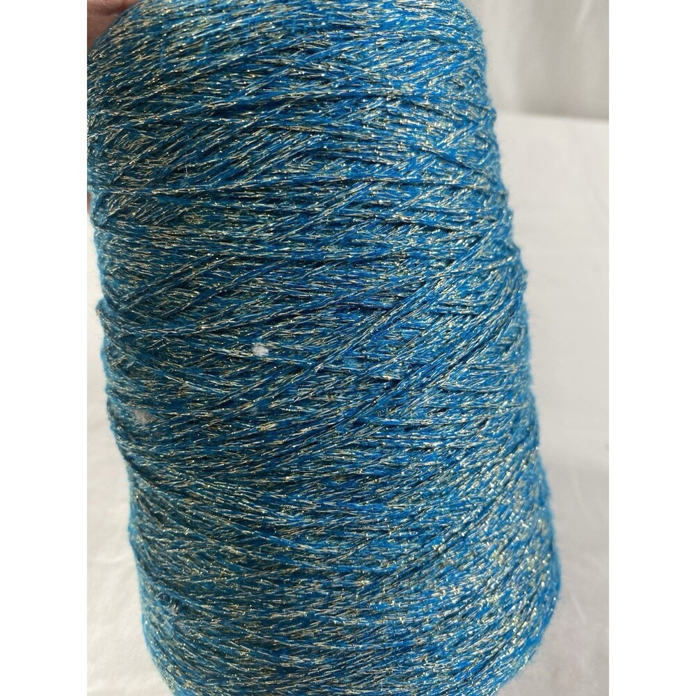 Fancy Soft Cone Yarn Green Gold Glitter Clothes Thread Needlework 500g NW #733
